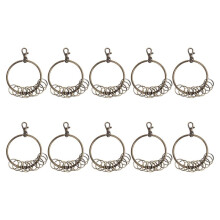 10X Brons Tone Carabiner Prisoner Keyring 10 Loops Key Chain Ring 7,6cm