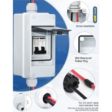 1 Satz -Trennschalter, Wasserdicht, IP65-Gehäuse, Nicht-Polarisiert, für Photovoltaik-Anlagen, Zweipolig, 12-400 V