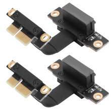 2X PCIE X1 Riser Cable Dual 90 Degree Right Angle PCIe 3.0 X1 to X1 Extension Cable 8Gbps PCI Express 1X Riser Card 5cm