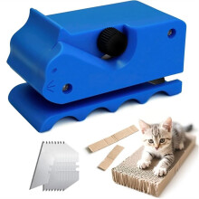 Upgraded Cardboard Cutter for Cat Scratchers DIY, Handheld Cardboard Cutting Tool W/ 10 Blades for Making Cat Scratching
