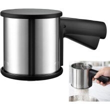 Powder Sugar Shaker with Hand Press Design Stainless Steel Flour Sifter for Baking Fine Mesh Flour Sifter Sieve