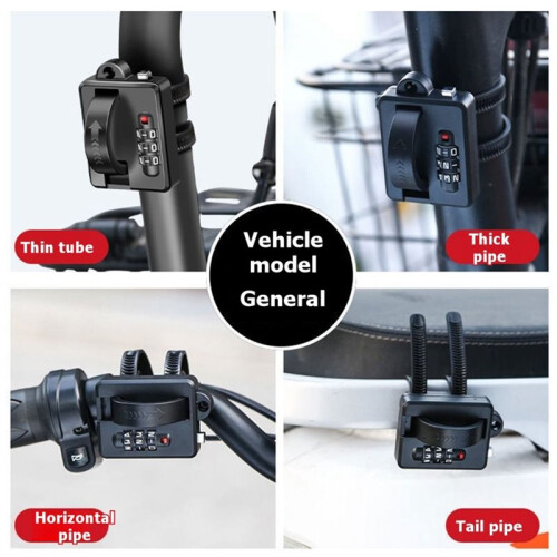 Motorcycle Lock Bicycle Cable Tie Waterproof Password Lock Hook Bikes Scooters Accessory