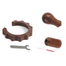 Pour Groupe de Machine à Café pour Gemilai: Anneau Anti-Brûlure, Tige de Vapeur, Poignée, Manchon Isolant Thermique en Bois (3 Pièces)
