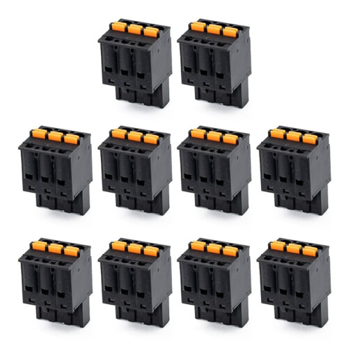 10 Stück 2EDGKD5,08 mm Schnellanschlussstecker, Lötfrei, Schwarz, 3P