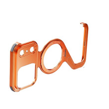 Metal Case for 17 Pro Max, Slim Frameless Aluminum Alloy Bumper with Ring Holder Magnetic Stand