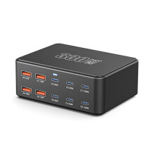 330W Gan Universal 10 USB Type C PD 100W Charger QC3.0 Fast Charging Station for Laptop Phone Tablet PC UK Plug