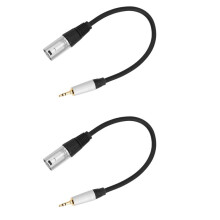 2X 0.3 Meters 3.5mm Male Jack Plug to 3 Pin Xlr Male Shielded Stereo Cable for Microphone Audio Record