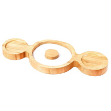 Solid Wood Margarita Rimmer - Quick Salt Rimming & Easy-Clean Shallow Tray Non-Slip for Home Bars & Parties