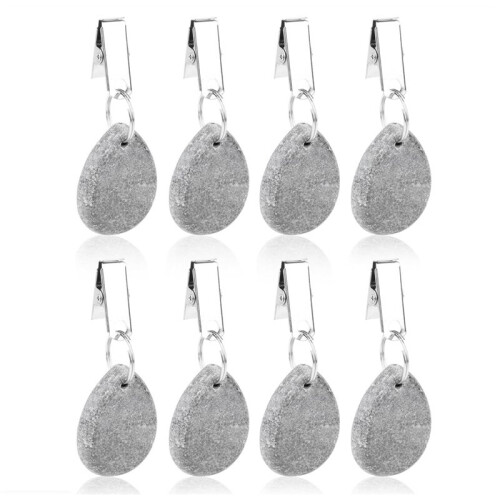 8er-Pack Tischdeckenbeschwerer, Extra Schwer, Aus Echtem Marmor, Tropfenförmig, mit Metallclip