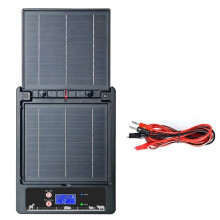 10KM 2J Solar-Elektrozaunregler, 18000AH Batterie, 6-12KV Einstellbar, für Weide-, Vieh- und Geflügelzäune, US-Amerikanisches Weidezaungerät