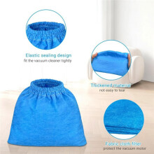 6 Pack VRC5 Filter Bags & 2 Pcs VFF51 Foam Filters Kit for Vacmaster Most 4 to 16 Gallon Wet/Dry Vacuum, Part VRC51