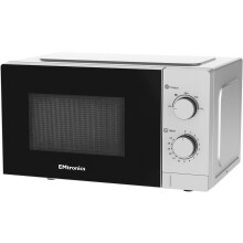 (Silver) EMtronics 20 Litre 700W Manual Control Microwave with 5 Power Levels, Defrost Function, 35 Minute Timer and Cavity Light - White