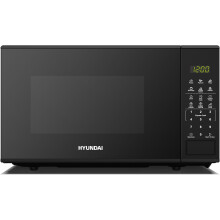 (Black - Touch Control) Hyundai 800W 20L Black Digital Microwave, Stainless Steel Interior, 11 Power Levels, Automatic Defrost, 6 Auto Cook