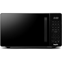 Keplin Black Microwave Oven 800W, 20L Compact Small Countertop Digital Microwave with 5 Power Levels, 8 Auto Cook Menus, Touch