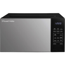 (Black) Russell Hobbs Touch Control Digital Solo Microwave 20L 800W in Silver with 10 Power Levels, 6 Auto Cook Menus, Defrost Control,
