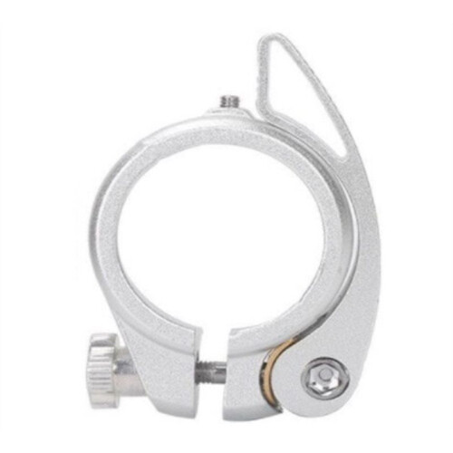 2Pcs Folding Bicycle  Pipe Clamp with Quick Release Lever  Behalf is Suitable Sp8 Pipe Clamp with 40.8mm, Silver 2