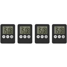 4X Supertunn LCD Digital SkäRm KöKstimer Fyrkantig Matlagning Count Countdown Alarmmagnetklocka