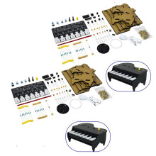 2Set Electronic Keyboard DIY Kit 12 Sound Effects+7 Music LED Lights Supports Graphical Programming DIY Practice Kit