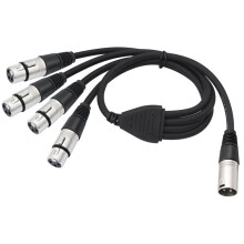 3 Pin XLR 1 Male to 4 Female Y Splitter Audio Cable,4 Way-1 XLR Single Input to Four Output Parallel Connection Cable