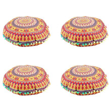 4X Indian Mandala Floor Pillows Round Bohemian Cushion Cushions Pillows Cover Case 13