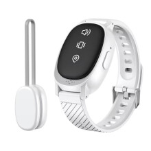 Alarme Portable pour Enfants et Bébés, Sans Fil, Rechargeable par USB, avec Vibration, Rappel pour L'Énurésie Nocturne (Blanc)