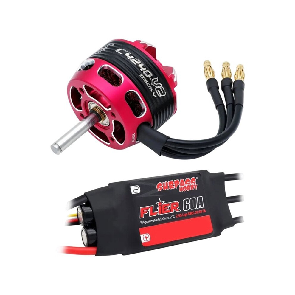 Surpass Hobby C4240 C4250 C4260 V2 Brushless Outrunner Motor 2-6S With 60A 80A Brushless Esc For Rc Aircraft Plane Multicopter C 6032368596226