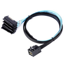 SAS HD 12G SFF8643 to 4 SAS 29 Pin SFF8482 High-Speed Cable Connectors with 15 Pin Power Connector Controller