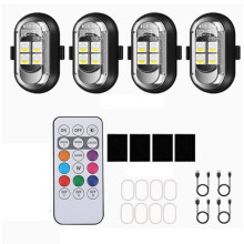 RGB Car Strobe Lights Motorcycle LED Flash Position Wireless Light Aircraft Helicopter Warning Lights Accessories