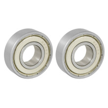2X 15x35x11mm Shielded Miniature Deep Radial 6202Z Bearing Silver + White