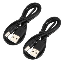 2X USB Cable 5.5mm / 2.1mm 5V   Jack Power Cable (Black, 102CM)