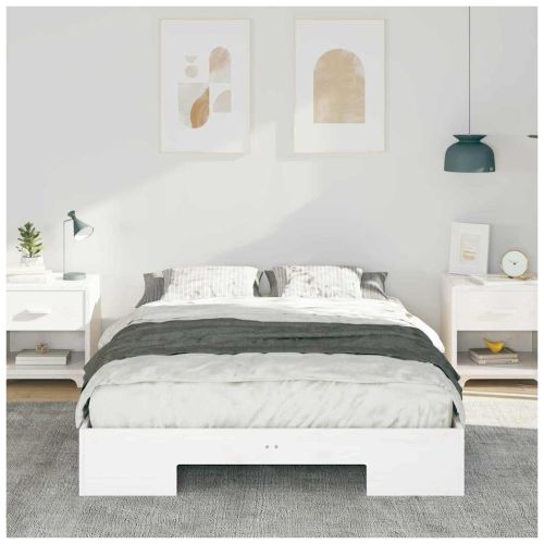 VidaXL vidaXL Bed Frame White 135 x 190 cm 2