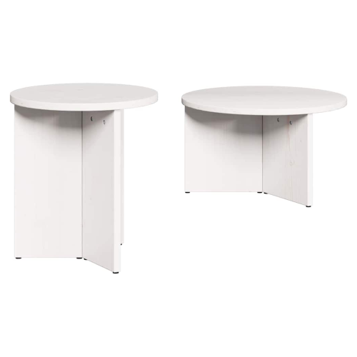 VidaXL vidaXL Coffee Table 2 pcs White Solid Pine wood 1