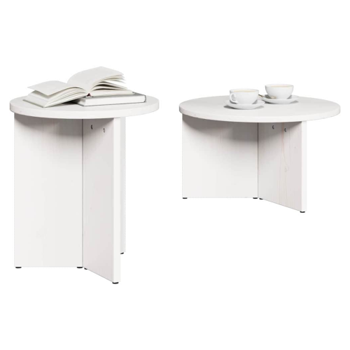 VidaXL vidaXL Coffee Table 2 pcs White Solid Pine wood 2