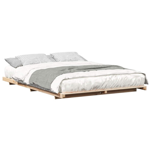 VidaXL vidaXL Floor Bed Frame Brown 160 x 220 cm Solid pine wood 1