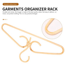 2Pcs Rattan Clothes Hanger Natural Rattan Hand-Woven 3 Hook Hanger for Home Wardrobe Clothing Store Decor 40x20cm