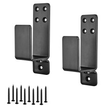 2X4 Door Barricade Brackets Heavy Duty Upgraded Door Bar Holder Brackets for Home Security Suit for 2X4 Lumber Black