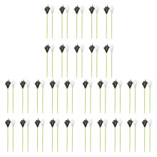 60Pcs Calla Lily Bridal Wedding Bouquet PU Artificial Flowers Arrangement for Home Office Party Decor(Black and White)