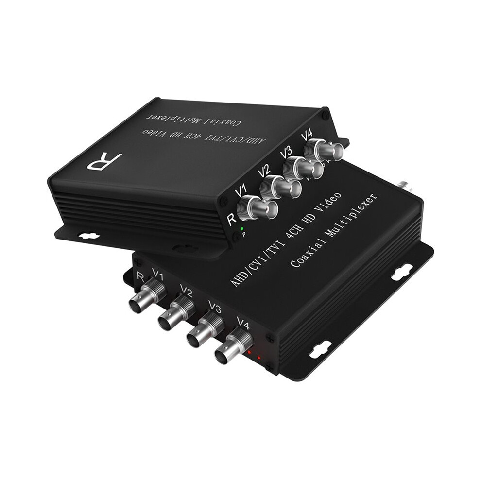 Ahd/Cvi/Tvi Coaxial Hd Quad Multiplexer 4Ch Video Coaxial Multiplexer 100M Transmission Distance Supports To 1080P Black 4711816265519