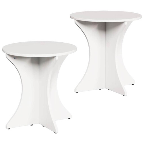 VidaXL vidaXL Coffee Table 2 pcs White Solid pine wood 1
