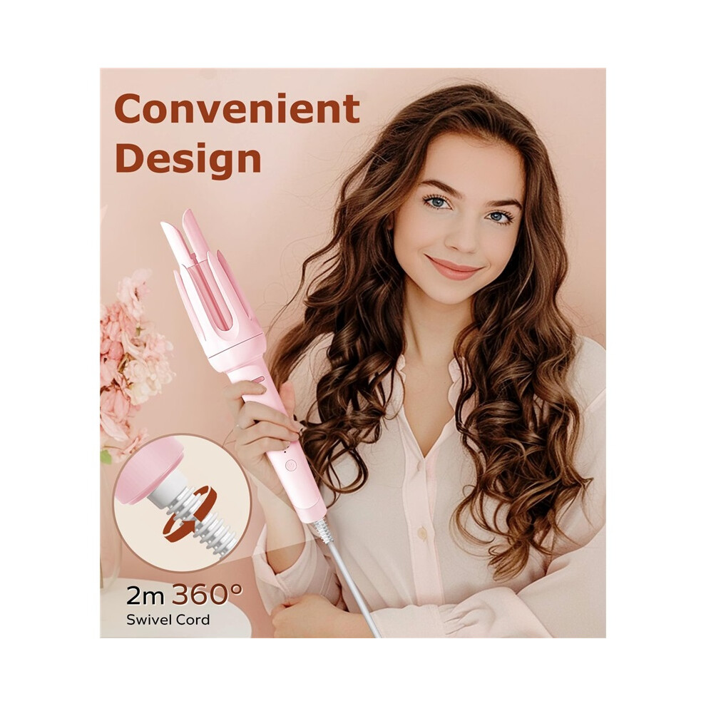 Stoyotu Auto Hair Curler Automatic Curling Iron With Temperature Timer Setting Automatic Shut-Off Anti-Scald Anti-Tangle Rotating Curling Wand Hair Styling