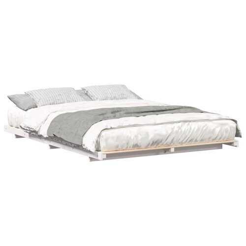 VidaXL vidaXL Floor Bed Frame White 150 x 200 cm Solid pine wood 1