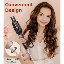 Automatic Curling Iron Hair Curler for Long Hair Rotating Curling Wand Hair Styling Tools for Women Timer Automatic Shut-Off Anti-Scald Anti-Tangle UK