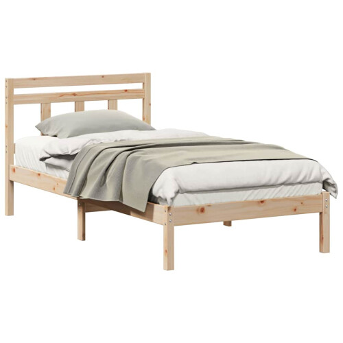 VidaXL vidaXL Bed Frame Brown 90 x 190 cm Solid Pine Wood 2