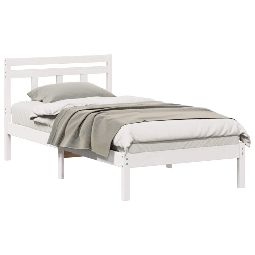 VidaXL vidaXL Bed Frame White 80 x 200 cm Solid Pine Wood 1
