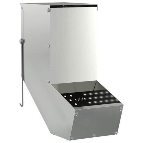 VidaXL vidaXL Rabbit Feeder Silver 12.5 x 26 x 28.5 cm Galvanised Steel 1