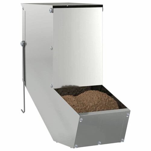 VidaXL vidaXL Rabbit Feeder Silver 12.5 x 26 x 28.5 cm Galvanised Steel 2