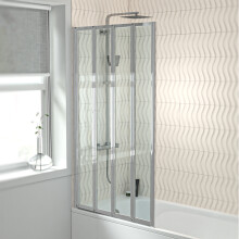 Nes Home 800 x 1400 mm Chrome Frame 4 Fold Door Bath Shower Screen
