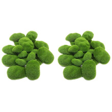 50 PièCes 2 Tailles de Roches de Mousse Artificielles DéCoratives, Boules de Mousse Verte pour les Arrangements Floraux, les Jardins de FéEs et