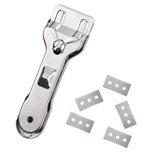 Scraper, All Metal Heavy Duty  Blade Scraper with Extra 5-Piece Blades