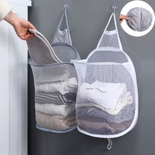 (Grey) Portable Foldable Breathable Laundry Basket Wall Mounted Dirty Clothes Basket Bathroom Laundry Hamper Laundry Organizer